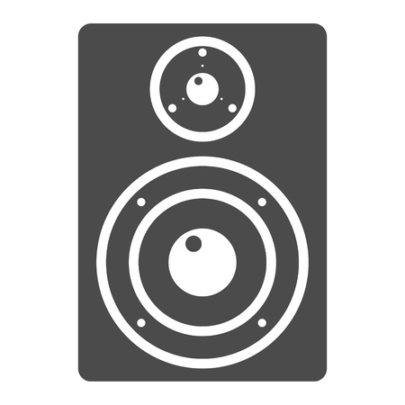 Audio Monitor glyph icon, solid pattern on black background.のイラスト素材