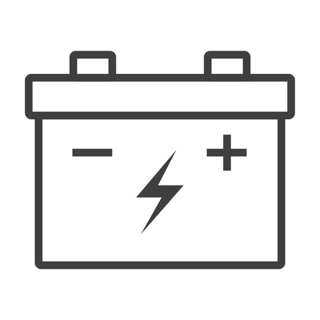Outline car battery icon illustration vector symbolのイラスト素材