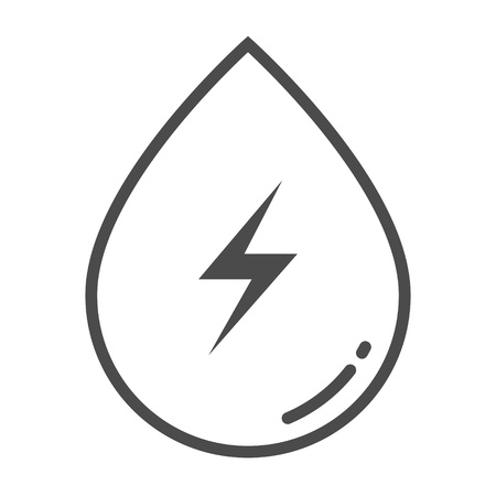 Hydropower outline icon. Element of enviroment protection icon with name for mobile concept and web apps. Thin line hydropower icon can be used for web and mobile on white backgroundのイラスト素材