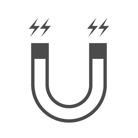 Magnet outline icon. Science lab concept, simple flat design. Isolate on white background.のイラスト素材