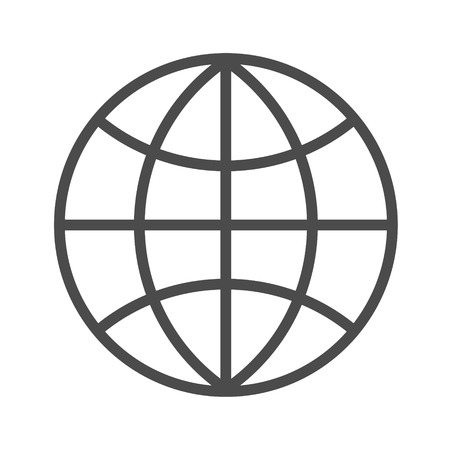 Globe outline icon on white background. Editable stroke.のイラスト素材