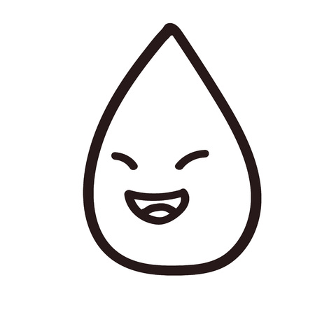 Vector illustration of a happy water drop. Rain line drop EPS8のイラスト素材