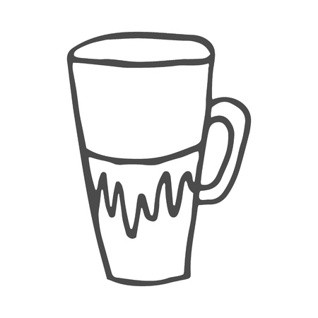 Coffee Cup Doodle. Vector illustration isolated on white background. EPS 8のイラスト素材
