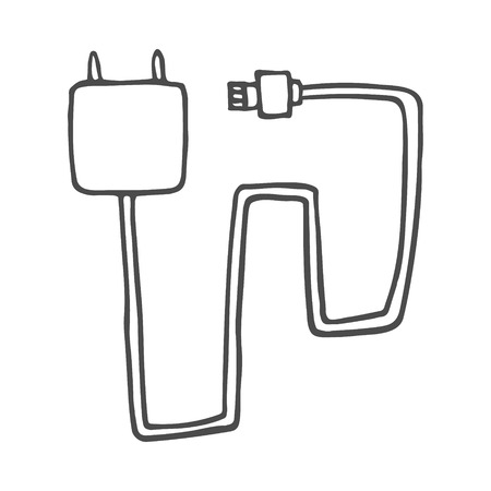 Vector Single Sketch Charger for Mobile Phonesのイラスト素材