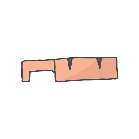 Knife sharpener doodle. Vector knife sharpener color doodle on white background from thin line Kitchen collection, vector illustration. EPS 10のイラスト素材