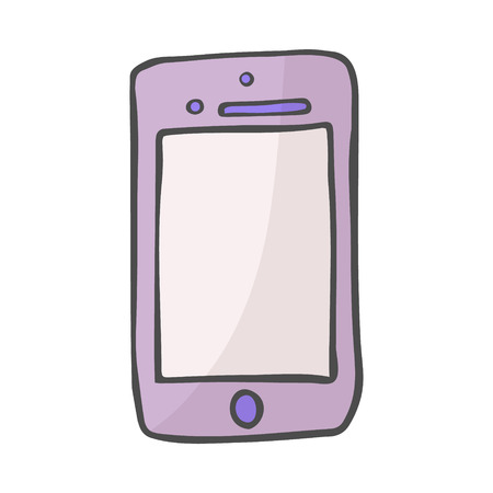 Smart phone color doodle icon. Hand drawn sketch in vector. EPS 10のイラスト素材