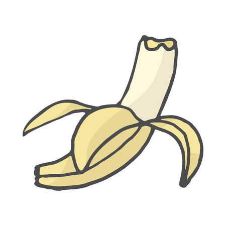 Fruits banana color doodle. Vector illustration isolated on white background. EPS 10のイラスト素材