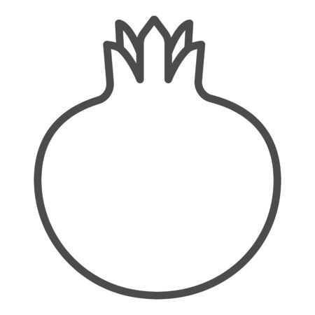Pomegranate outline icon. Garnet fruit sign. Vector illustration for food apps and websitesのイラスト素材
