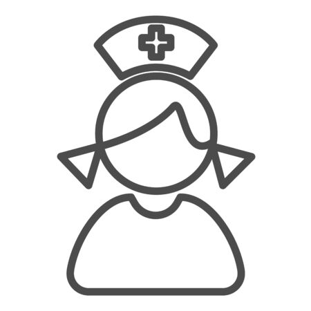 nurse icon. simple outline nurse vector icon. on white background.のイラスト素材