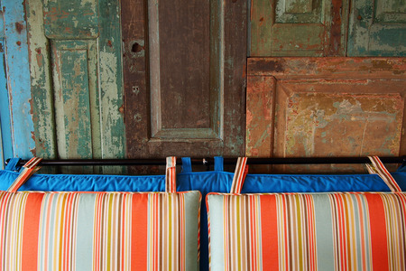 colorful style of wood ,  wall and windowの写真素材