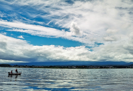 Mountain fuji and Lake ,the most famous place in Japan to traveling.の写真素材