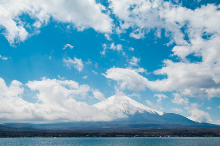 Mountain fuji and Lake ,the most famous place in Japan to traveling.の写真素材