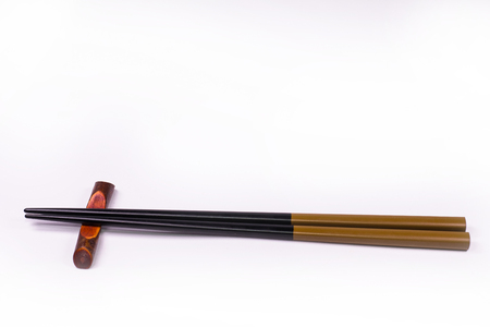 Chopsticks or  equipment for eating is placed with white background with clipping path.の写真素材