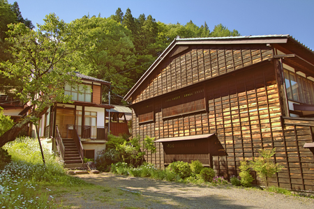 Narai  is a  small town in Nagano Prefecture Japan ,The old  town provided a pleasant walk through about a kilometre of well preserved buildings.の写真素材