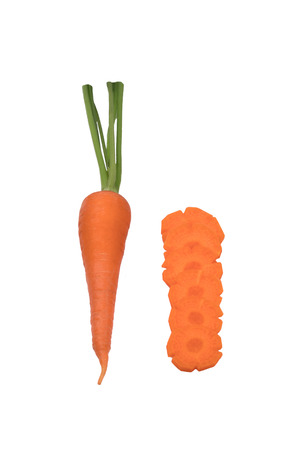 Healthy eating and dieting concept,fresh carrot  isolated on white background with clipping path.の写真素材