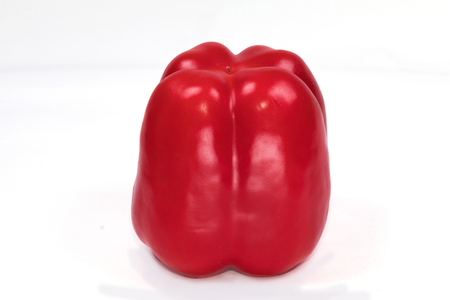Fresh paprika (sweet peppers,bell peppers)  red Peppers isolated on a white background with clipping path.の写真素材