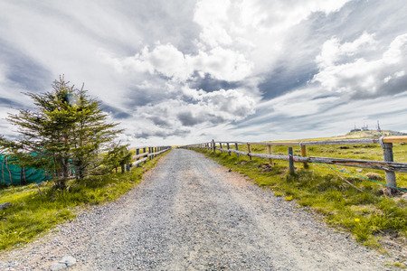 Beautiful landscape road view of Utsukushigahara is  one of the most important and popular natural place in Nagano , Japan.の写真素材