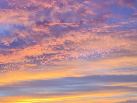Beautiful sun rays of  sunset  with colorful of  sky backgroundの写真素材