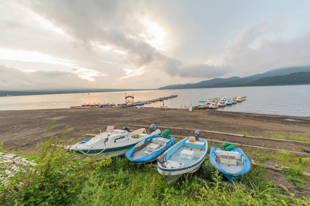 Kawaguchiko  Lake, the most famous place in Japan to traveling in Yamanashi Prefecture, Japanの写真素材