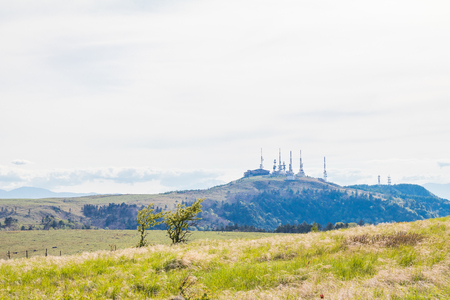Beautiful landscape view of Utsukushigahara park  and Radio tower is  one of the most important and popular natural place in Nagano Prefecture , Japan.の写真素材