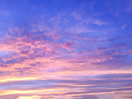 Beautiful  sun rays  of sunset  and with colorful of  sky backgroundの写真素材