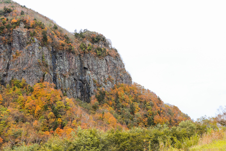 Fudodaki in autumn of Yonago, Suzaka-shi, Nagano Prefecture,Japan.の写真素材