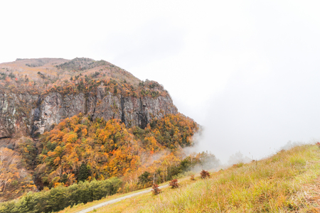 Fudodaki in autumn of Yonago, Suzaka-shi, Nagano Prefecture,Japan.の写真素材