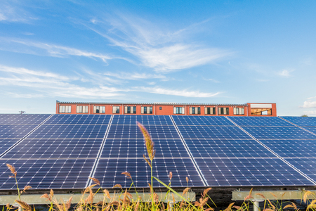 Solar power panels ,Photovoltaic modules for innovation green energy for lifeの写真素材