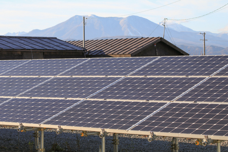 olar power panels ,Photovoltaic modules for innovation green energy for life .の写真素材