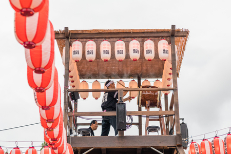 Nagano, Japan - ?August 15 , 2017 :  People celebrating  Bon-Odori festival in Zenkoji temple ,the famous temple and the old town of Nagano, Japan.のeditorial素材
