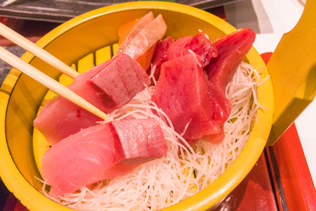 Japanese food set , sashimi and  grilled fish.の写真素材