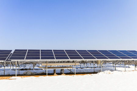 Solar power panels ,Photovoltaic modules for innovation green energy for life with blue sky background.の写真素材