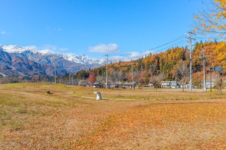 Beautiful landscape view of  Hakubaand blue sky background in Nagano Prefecture Japan.の写真素材