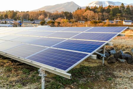 Solar power panels ,Photovoltaic modules for innovation green energy for lifeの写真素材