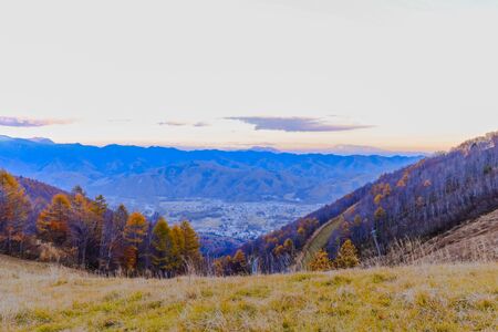 Beautiful  mountain view of Japan autumn in Hakuba,Nagano Prefecture Japan.の写真素材