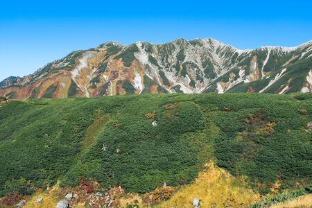 Beautiful landscape Tateyama Kurobe alpine in autumn,The japan alps is one of the most important and popular natural place in Toyama Prefecture, Japan.の写真素材