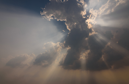 ray of light on skyの写真素材