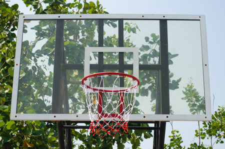 Basketball hoop on the parkの写真素材