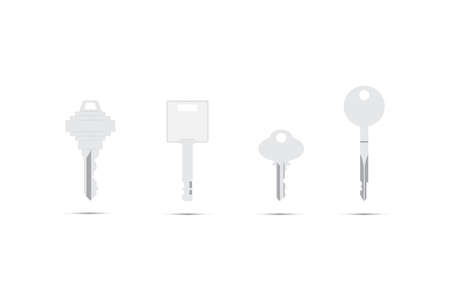 Key vector, Silhouette of key set isolated on white backgroundのイラスト素材