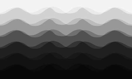 Gray and black color waves overlay background, Abstract black wavesのイラスト素材