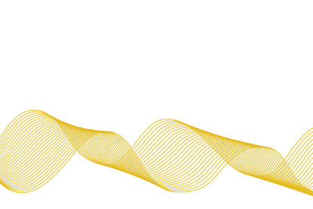 Abstract wave of golden stripes, Golden stripes on a white background with copy spaceのイラスト素材