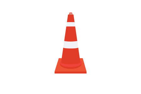 Traffic cone isolated on white background, Vectorのイラスト素材
