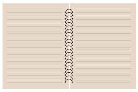 Brown notebook paper with writing lines, Paper texture backgroundのイラスト素材