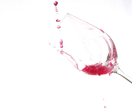 wine drops in glassの写真素材