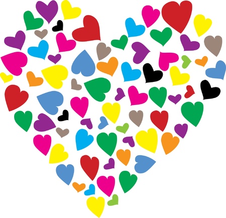 many color of heart のイラスト素材