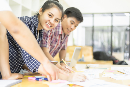 Business people analyzing investment charts in meeting room, Accounting concept, soft focus, vintage toneの写真素材