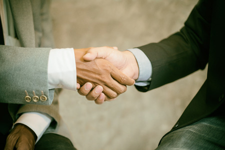 Business partnership handshake for deal business project, Business success conceptの写真素材