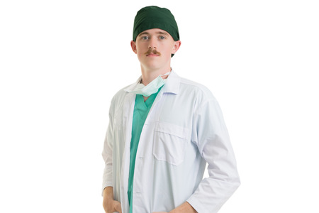 Portrait medical doctor on white background, medical conceptのeditorial素材