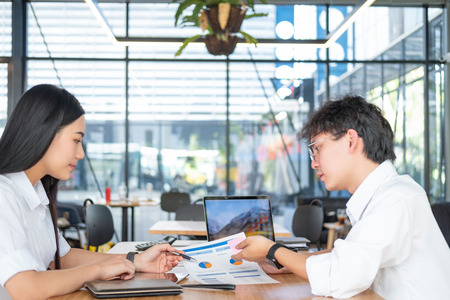 business people meeting brainstorming and discussing project together in office, teamwork conceptの写真素材