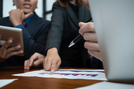 business people meeting brainstorming and discussing project together in office, teamwork conceptの写真素材